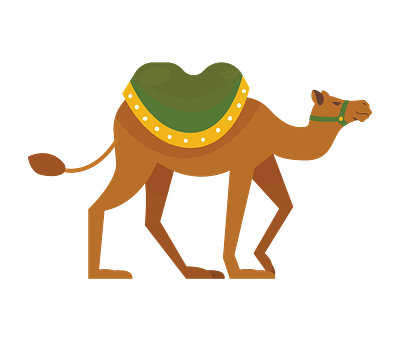 Saddled Bactrian Camel Vector 3d graphic design illustrator png