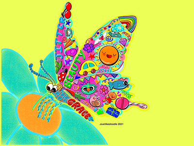 Butterfly Doodle (Doodled Shapes collection) butterfly digitalart digitaldoodle doodle doodleart doodleartist doodles doodling drawing garima madavi illustration illustrations illustrator justlikedoodle sketchbook