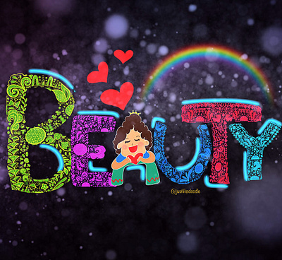 Beauty word Doodle beauty design digitaldoodle doodle doodleart doodleartist doodles doodling ethnic fonts garima madavi graphic design illustration illustrations illustrator indianartist justlikedoodle sketchbook word words