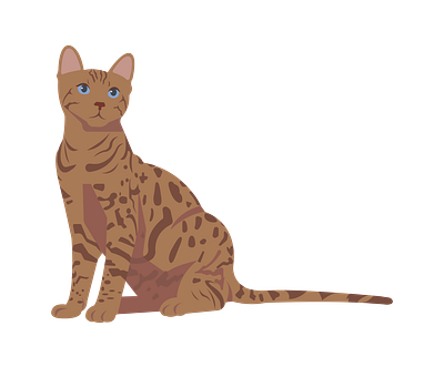 Curious Bengal Cat Vector 3d graphic design illustrator png