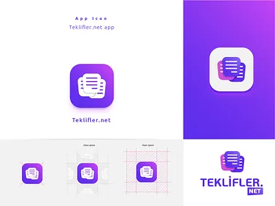 Teklifler.net Logo Design and App Icon app app icon brandig corporate branding design graphic design icon logo teklifler.net