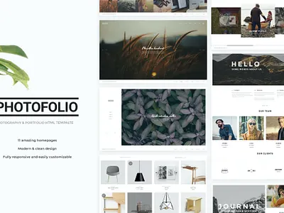 Photofolio - Photography & Portfolio HTML Template app blog business clean creative design freelancer gallery html illustration personal photography portfolio template ui ui design ux ux design web website