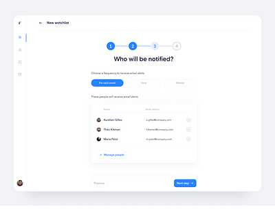 Headhunting App – Form blue desktop form gilroy management modern minimal navbar progress bar table ui figma