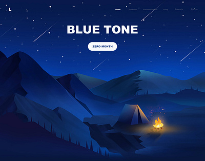 蓝色调 illustration