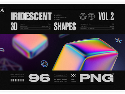 Iridescent geometric 3D shapes VOL.2
