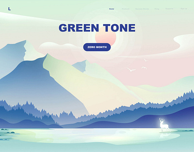 绿色调 illustration