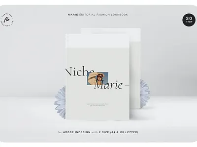 Marie Editorial Fashion Lookbook adobe catalog catalogue clean design editioral fashion illustration indesign logo lookbook magazine minimal print printable template