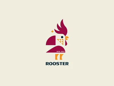 Rooster branding design geometric illustration inspiration logo minimalism rooster silhouette vector