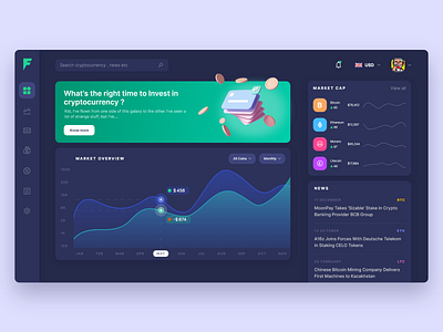 Cryptocurrency Dashboard Concept 3d 3d art design ui ui ux