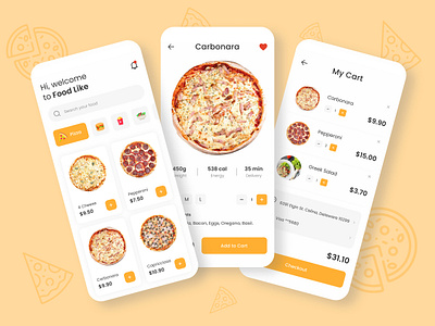 Food Delivery App app ui design cook app delivery app delivery design delivery ui food delivery design food delivery ui ios ui iphone design mobile app ui pizza app pizza delivery design restaurant app ui ui design ui ux