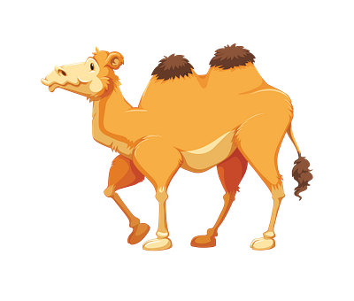 Cartoonish Bactrian Camel Vector camel vector graphic design illustrator png