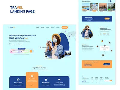 Trour | Landing Page landingpage tourlandingpage trevellandingpage ui uiux webdesign webui