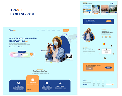 Trour | Landing Page landingpage tourlandingpage trevellandingpage ui uiux webdesign webui