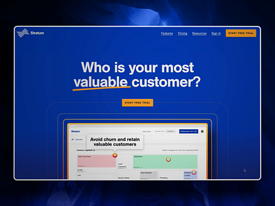Stratum marketing website design animation b2b customer intelligence decision intelligence e commerce finance landing page marketing website parallax product design promotional website ui user interface design website design