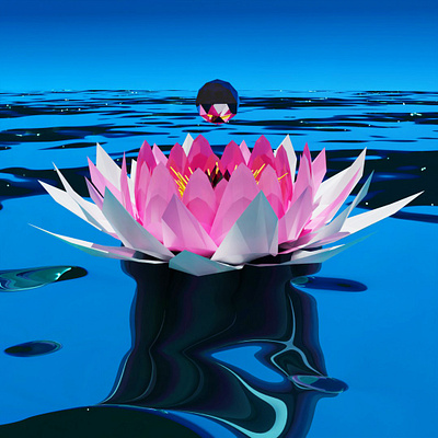 Waterlily #blender 3d 3dart 3dblender b3d blender blender3d blendercommunity illustration illustrator jenn liv lowpoly lowpolyart toronto illustrator