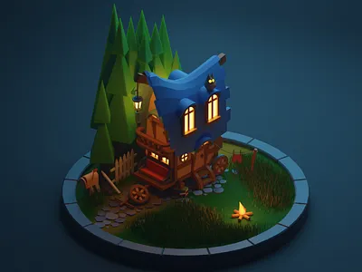 Carriage made in Blender on the engine Cycles 3d 3dmax blender camera composition contrast graphic design material night ui