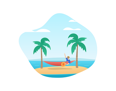 Beach Illustration art beach design figma finance illustration illustrator money vector