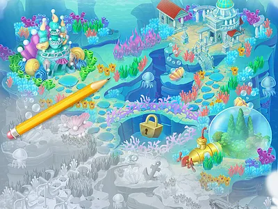 Match 3 Games Design 2d 3d art branding design environment games illustration ui