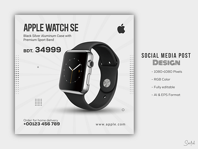 Social Media Post Design - Apple Watch addesign apple applewatch banner branding design facebookcoverdesign facebookpostdesign graphic design illustration instagrambanner instagrampostdesign social media banner png socialmediabanner socialmediacontent socialmediapost socialmediatemplates watch