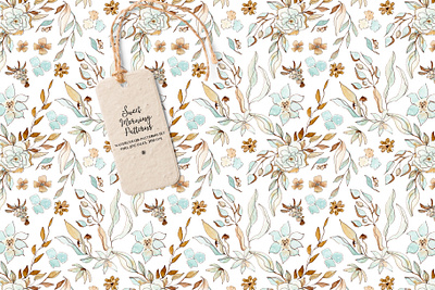 Sweet Morning - watercolor floral pattern flowers seamless pattern watercolor