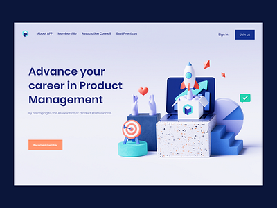 Website Landing Page Design 3d 3d illustration branding c4d cinema4d design illustration octane render ui