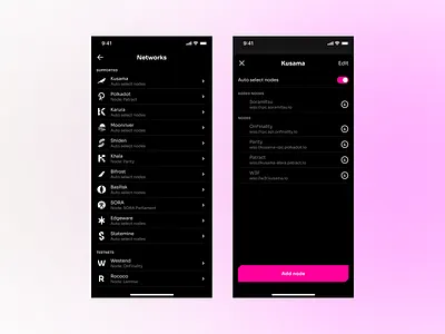 Networks account app app design blockchain crypto crypto wallet finance fintech interface manage mobile mobile app design mobile ui network ui ux