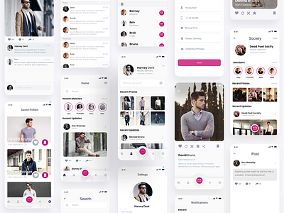 Unifyre - Social Networking App For University Students android app connect connection dating app design find friends graphic design graphics icon interaction design pink social app social network app students ui unifyre university ux