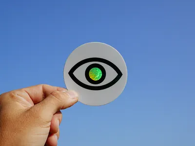 I See Everything 02 circle color eye eyes holographic illustration rainbow sticker sticker mule thick lines