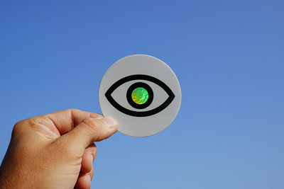 I See Everything 02 circle color eye eyes holographic illustration rainbow sticker sticker mule thick lines