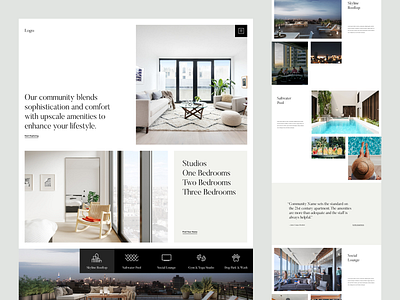 Luxury Apartment Website apartment black collage cream housing luxury minimal modern neutral photography real estate template typography ui ui design website white white space
