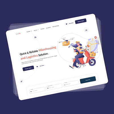 ShipUp figma landing page logistics supply chain warehousing web homepage