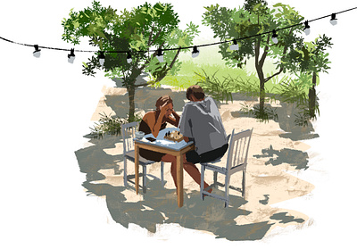 In the garden art design digital digital art digital sketch garden illustration nature people sketch