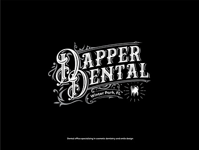 vintage dapper dental logo 3d animation branding character dental dentist design graphic design health care icon illustration illustrator lettering logo luxury motion graphics ui ux vector vintage