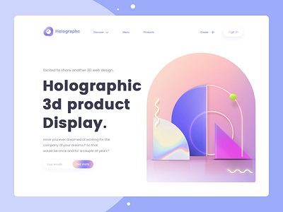 Holographic 3d Product Display. 3d branding c4d graphic design ui