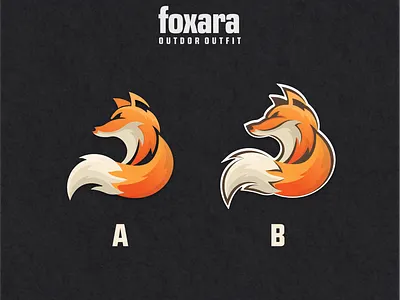 Fox logo Foxara animation branding design flat fox illustration logo typography ui ux vector wild