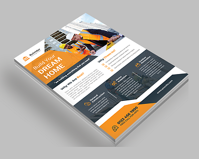 Construction and Architecture Service Flyer Design machinery