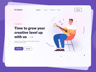 Creative Learning Landing Page clean course landing pge course web e learning e learning hero education app education website header hero landing page learning website minimal online learning ui ui design user interface ux ux design visul design website