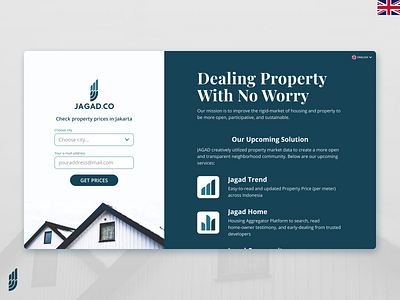 JAGAD Desktop Landing Page ENG VAR app concept design ui ux