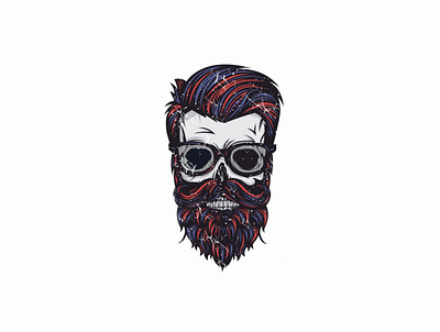 hipster skull 3d animation barber barbers branding character design geek graphic design hairstyle hispter icon illustration illustrator logo motion graphics skull ui ux vector