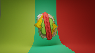 Hot Dog 3d animation graphic design