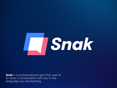 Snak - Logo Design Exploration (for sale) app icon brand identity branding conversational digital discussion for sale unused buy identity language learning logo logo design logo designer logotype mark media overlay s letter logo symbol tech