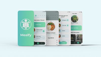 Mealfy AI Dietologist branding design diete food graphic design health logo ui ux