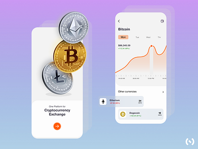 Crypto Wallet App app bitcoin bitcoin wallet branding colors crypto crypto app design dribbble finance fintech fintech app illustration minimal ui uidesign uiux ux ux design wallet