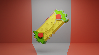 Burrito 3d graphic design