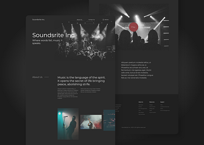 Soundsrite Inc. - Music group template adobe xd creative creative web design minimal minimal website ui user interface userexperience web design website