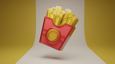 French fries 3d graphic design