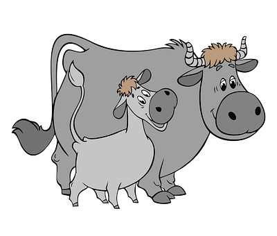 Baby Calf and Mama Cow Vector 3d animal vector design graphic design illustration illustrator file illustrator png logo vector art vector illustration