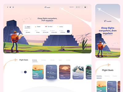 TravelGO - Online Flight Booking Experience adobe xd android app branding design experience figma illustration interface ios minimal minimalism mobile app mobile application product design travel ui ux vector web design