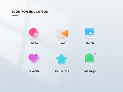 Glass icon for education design glass icon ui