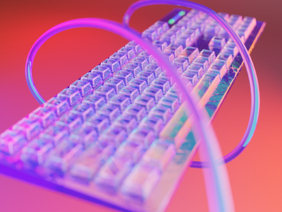 0008 - Everyday Stuff Remixed - Keyboard - 0001 3d abstract animation art art direction blender branding cable colorful connection cyclesrender design illustration keyboard logo motion design motion graphics render skateboard tech